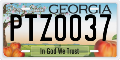 GA license plate PTZ0037