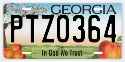 GA license plate PTZ0364