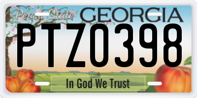 GA license plate PTZ0398