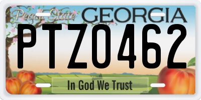 GA license plate PTZ0462