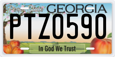 GA license plate PTZ0590