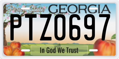 GA license plate PTZ0697