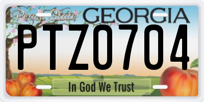 GA license plate PTZ0704