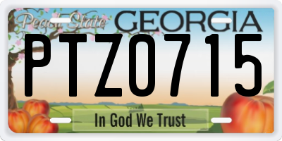 GA license plate PTZ0715