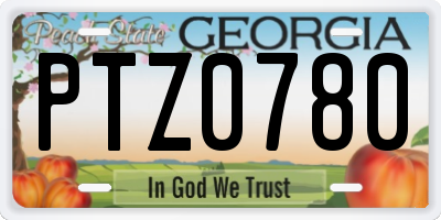 GA license plate PTZ0780