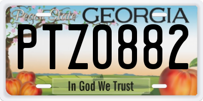 GA license plate PTZ0882