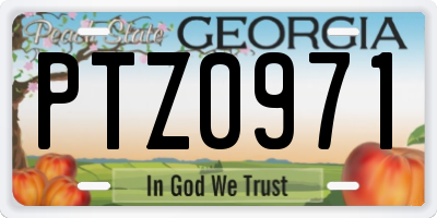 GA license plate PTZ0971