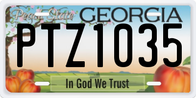 GA license plate PTZ1035