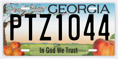 GA license plate PTZ1044