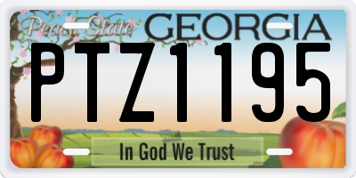 GA license plate PTZ1195