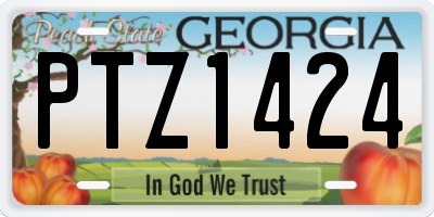 GA license plate PTZ1424