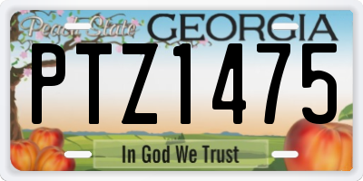 GA license plate PTZ1475
