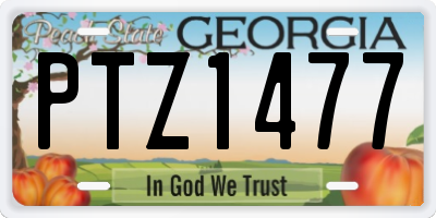 GA license plate PTZ1477