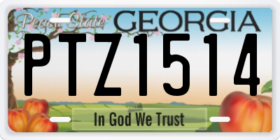 GA license plate PTZ1514