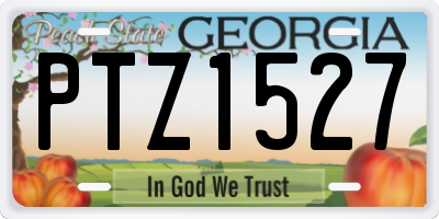 GA license plate PTZ1527