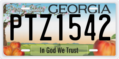 GA license plate PTZ1542