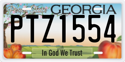 GA license plate PTZ1554