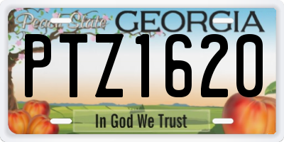 GA license plate PTZ1620