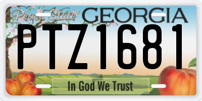 GA license plate PTZ1681