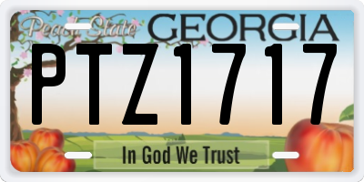 GA license plate PTZ1717