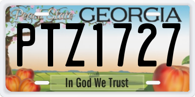 GA license plate PTZ1727