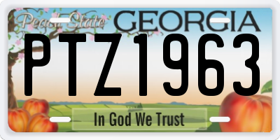 GA license plate PTZ1963