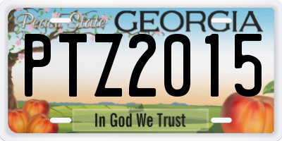 GA license plate PTZ2015