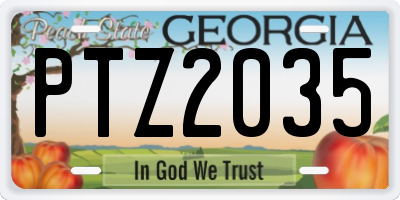 GA license plate PTZ2035