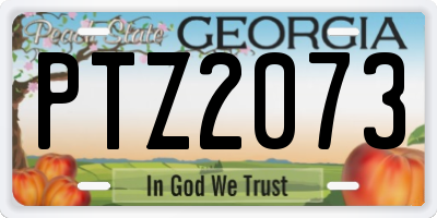 GA license plate PTZ2073