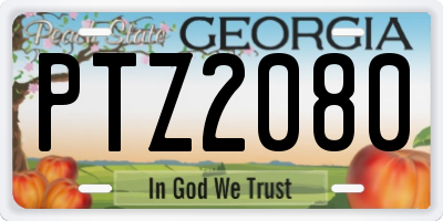 GA license plate PTZ2080