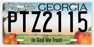 GA license plate PTZ2115