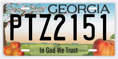 GA license plate PTZ2151