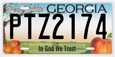 GA license plate PTZ2174