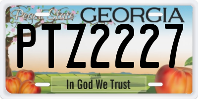 GA license plate PTZ2227