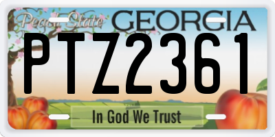 GA license plate PTZ2361