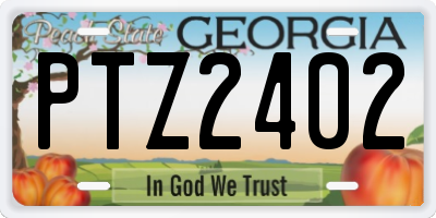 GA license plate PTZ2402