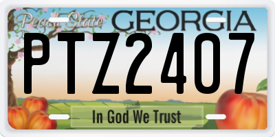 GA license plate PTZ2407