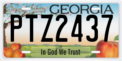 GA license plate PTZ2437