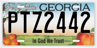 GA license plate PTZ2442
