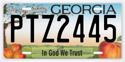 GA license plate PTZ2445