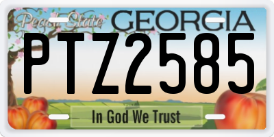 GA license plate PTZ2585