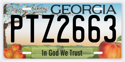 GA license plate PTZ2663