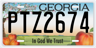 GA license plate PTZ2674