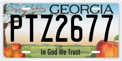 GA license plate PTZ2677