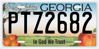 GA license plate PTZ2682