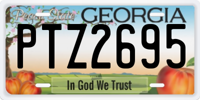 GA license plate PTZ2695
