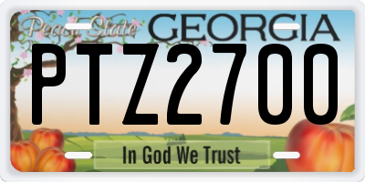 GA license plate PTZ2700