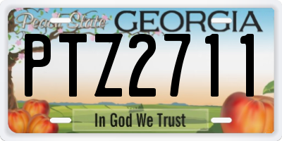 GA license plate PTZ2711