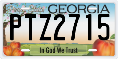 GA license plate PTZ2715