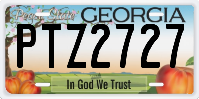 GA license plate PTZ2727